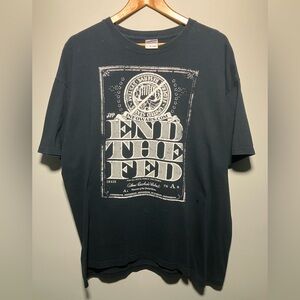 Vtg. Infowars End the Fed Arrest the banksters Alex Jones T-shirt graphic XL